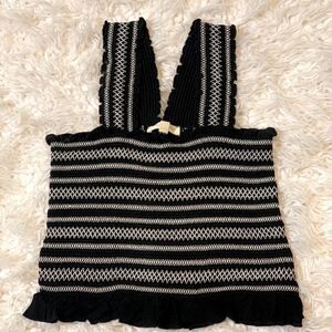 LA Hearts Black & White Crop Top Small